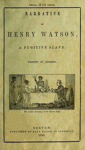 Cover of Narrative of Henry Watson, a fug...