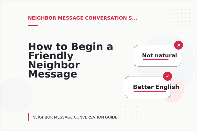 How to Begin a Friendly Neighbor Message Conversation